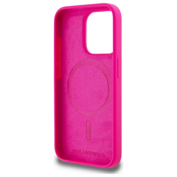 Karl Lagerfeld KLHMP15XSKHPPLF iPhone 15  Pro Max 6.7" fuksja/fuschia hardcase Silicone Karl Head Print MagSafe