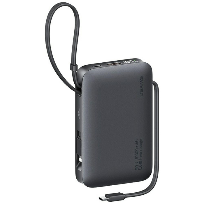 Powerbank USAMS XR Series CD228 10000mAh 20W + kabel USB-C/Lightning czarny