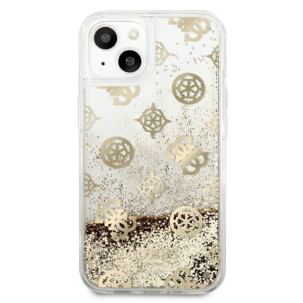 Etui GUESS Apple iPhone 13 Mini Peony Liquid Glitter Złoty Hardcase