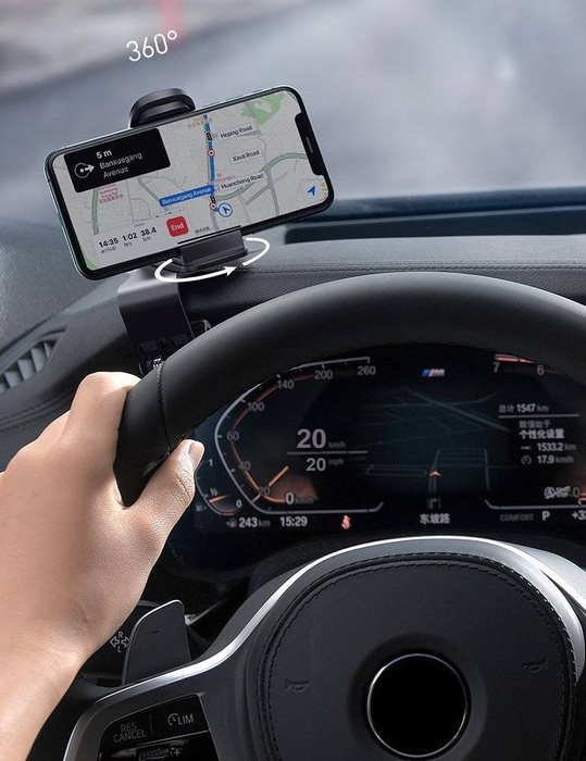 [PO ZWROCIE] Baseus Big Mouth Pro uchwyt samochodowy klamra na deskę rozdzielczą czarny (SUDZ-A01)