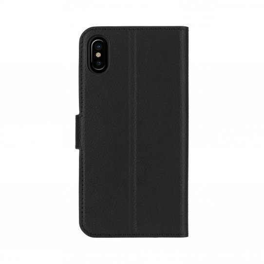 Etui Apple iPhone X XS Slim Wallet z klapką zamykane na magnes czarne skóra ekologiczna Xqisit