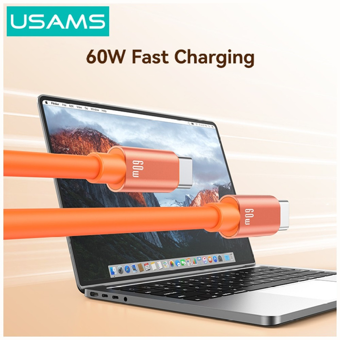 Kabel USAMS U97 60W USB-C do USB-C       handstrap 30cm tarnish