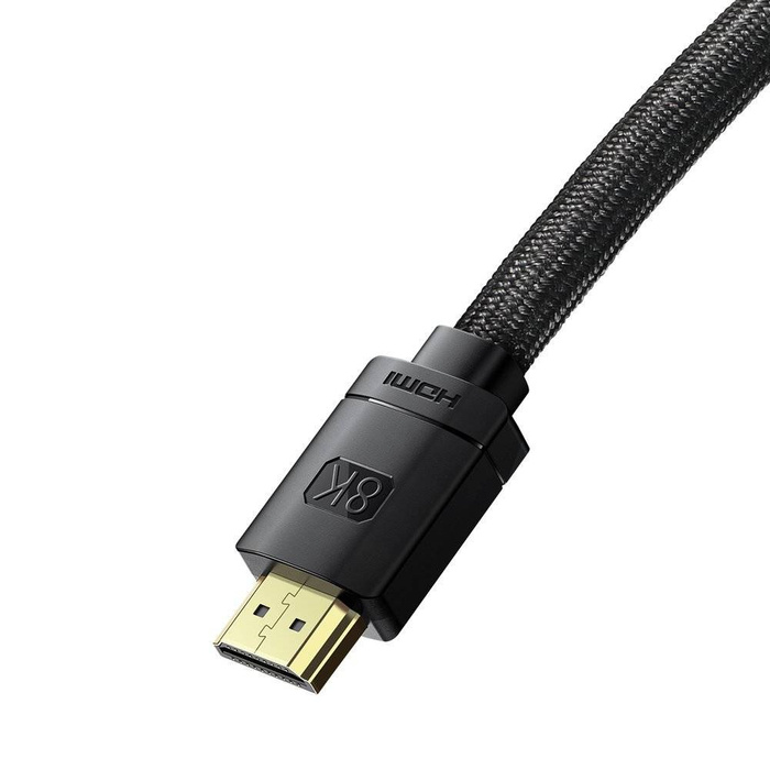 Baseus kabel HDMI 2.1 8K 60 Hz 48 Gbps / 4K 120 Hz / 2K 144 Hz 3D eARC QMS Dynamic HDR VRR ALLM 3m czarny (CAKGQ-L01)
