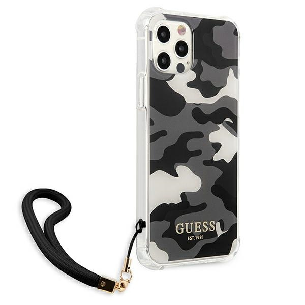 Etui GUESS Apple iPhone 12 12 Pro Camo Collection Czarny Hardcase