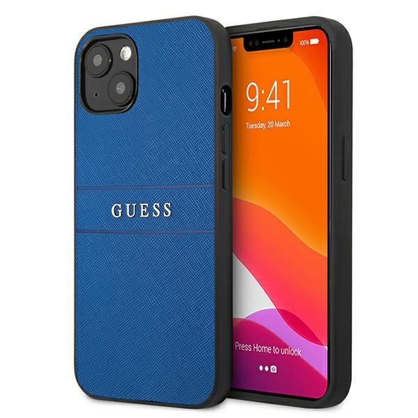 Etui GUESS Apple iPhone 13 Mini Saffiano Strap Niebieski Case