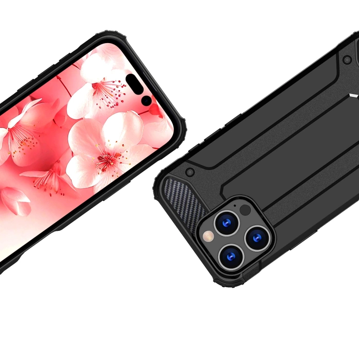 Etui Hybrid Armor pancerne na iPhone 16 Pro - czarne