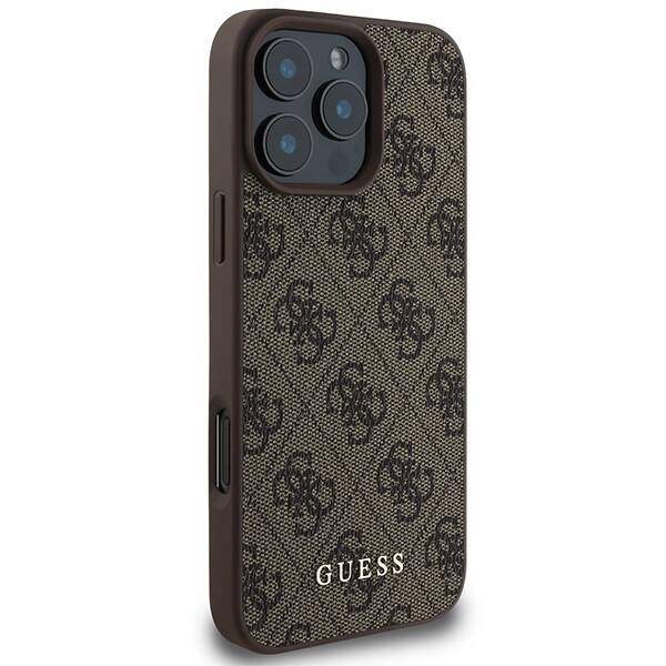 Etui Guess iPhone 16 Pro Max brązowy/brown hard case 4G Classic