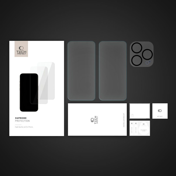 Szkło Hartowane Tech-protect Supreme Set iPhone 15 Pro Clear