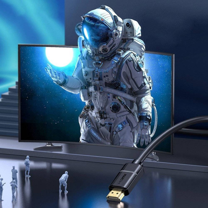 Baseus kabel przewód HDMI 2.0 4K 60 Hz 3D HDR 18 Gbps 1m czarny (CAKGQ-A01)