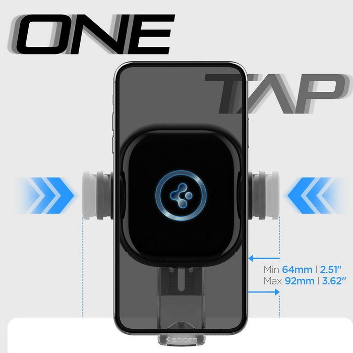 Uchwyt Spigen Uts35w Onetap Universal Windshield & Dashboard Car Mount Wireless Charger Black
