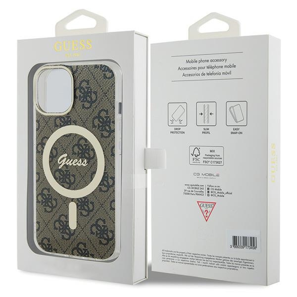 Guess GUHMP15MH4STW iPhone 15 Plus / 14 Plus 6.7" brązowy/brown hardcase IML 4G MagSafe