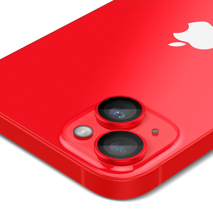Osłona Aparatu Spigen Optik.tr ”ez Fit” Camera Protector 2-pack iPhone 15 / 15 Plus / 14 / 14 Plus Red