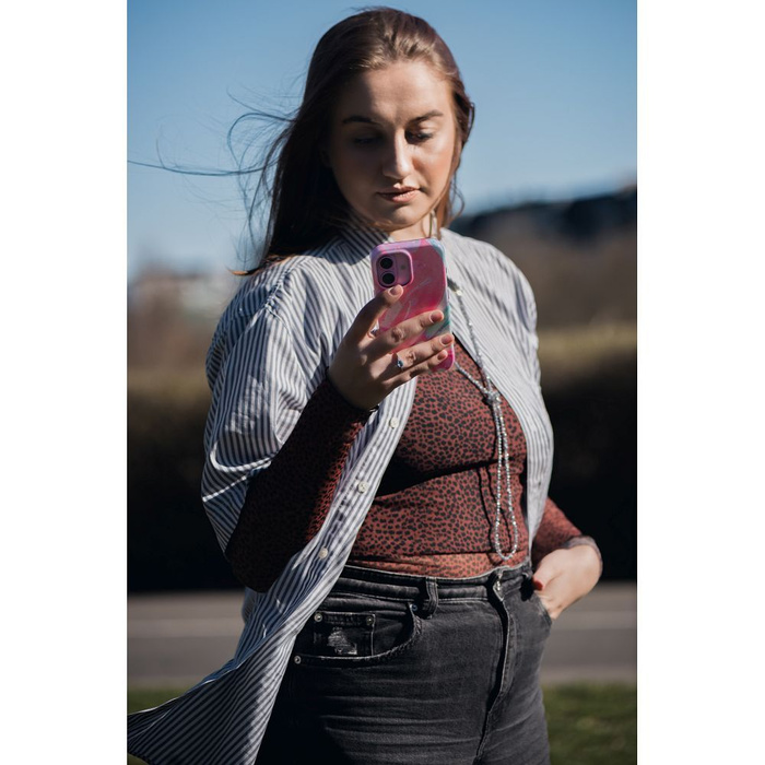 Etui na iPhone 16 Forcell F-Protect Mirage zgodny z MagSafe Military Drop-Test pink marble