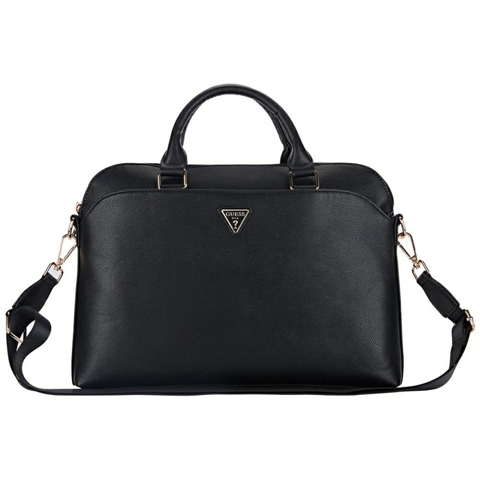 Torba Guess Grained Zipper Pocket        Triangle Logo 15" czarny