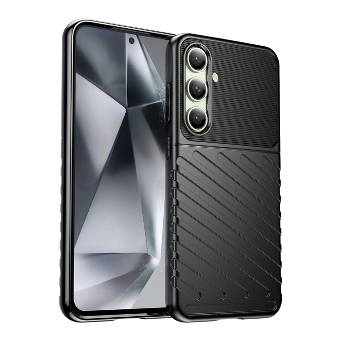 Thunder Case etui do Samsung Galaxy S24 FE silikonowy pancerny pokrowiec - czarne