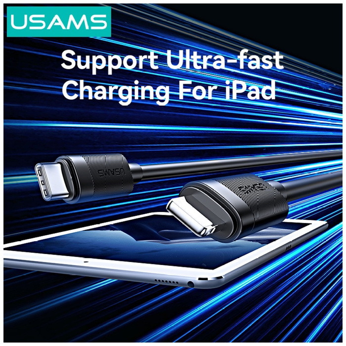 Kabel USAMS U94 30W USB-C do Lightning   1m czarny