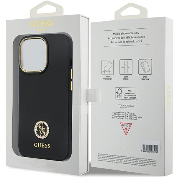 Etui Guess GUHCP13LM4DGPK iPhone 13 Pro / 13 6.1" czarny/black hardcase Silicone Logo Strass 4G Case