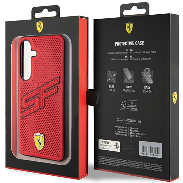 Etui Ferrari FEHCS24MPINR Samsung Galaxy S24+ S926 czerwony/red hardcase Big SF Perforated Case
