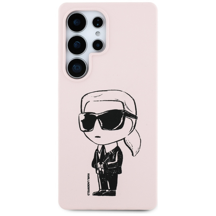 Etui Karl Lagerfeld Silicone Graffiti     Ikonik Printed Logo MagSafe do Samsung Galaxy S25 Ultra różowy