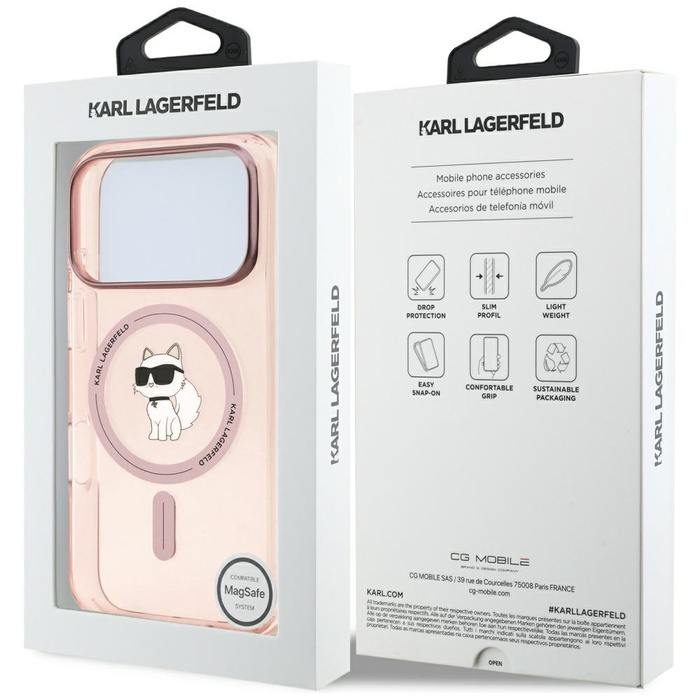 Etui Karl Lagerfeld IML Choupette        MagSafe do iPhone 17 Pro różowy