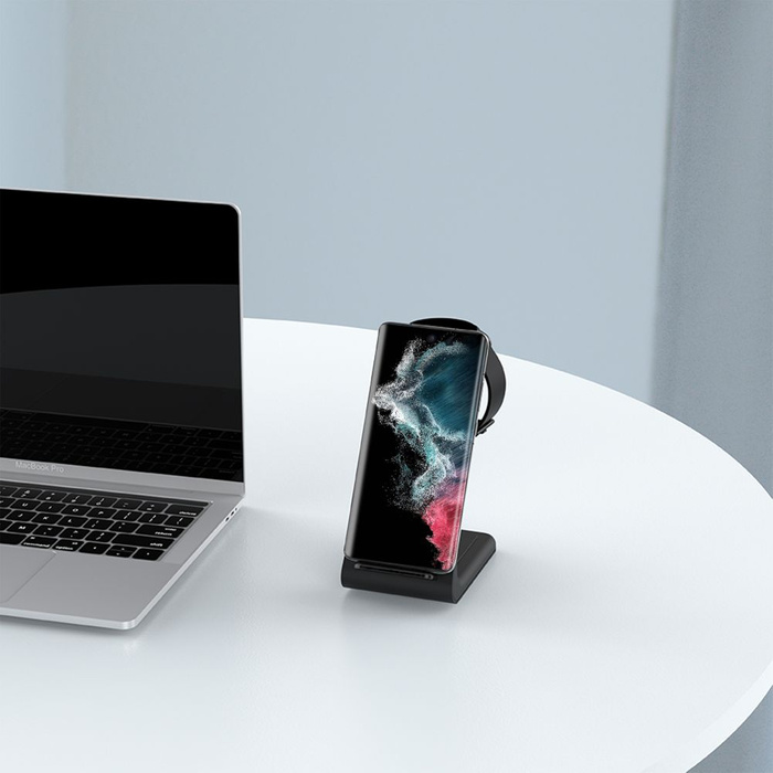 Ładowarka TECH-PROTECT A7 3IN1 WIRELESS CHARGER BLACK Czarna 