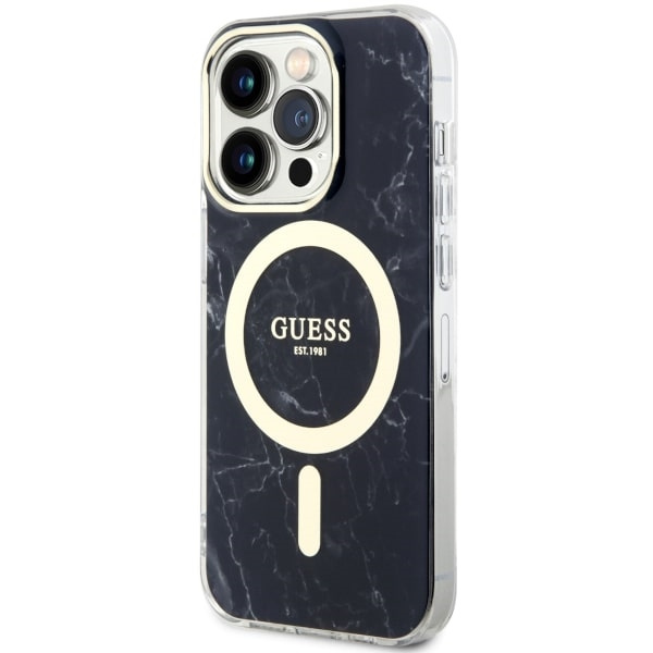 Etui Guess GUHMP14LPCUMAK iPhone 14 Pro 6.1" czarny/black hardcase Marble MagSafe Case