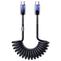 Kabel spiralny Joyroom S-A43 Crystal-Clear Series 60W USB-C - USB-C 1,5m - czarny