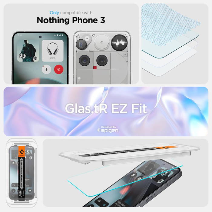 SZKŁO HARTOWANE SPIGEN NOTHING PHONE 3 GLAS.TR ”EZ FIT” 2-PACK CLEAR