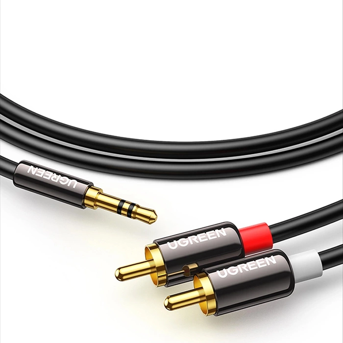 Ugreen kabel przewód audio 3,5 mm mini jack - 2RCA 2 m czarny (AV116 10584)