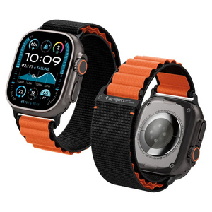 PASEK SPIGEN WBF1 BAND APPLE WATCH 6 / 7 / 8 / 9 / 10 / SE / ULTRA 1 / 2 (44 / 45 / 46 / 49 MM) BLACK/ORANGE