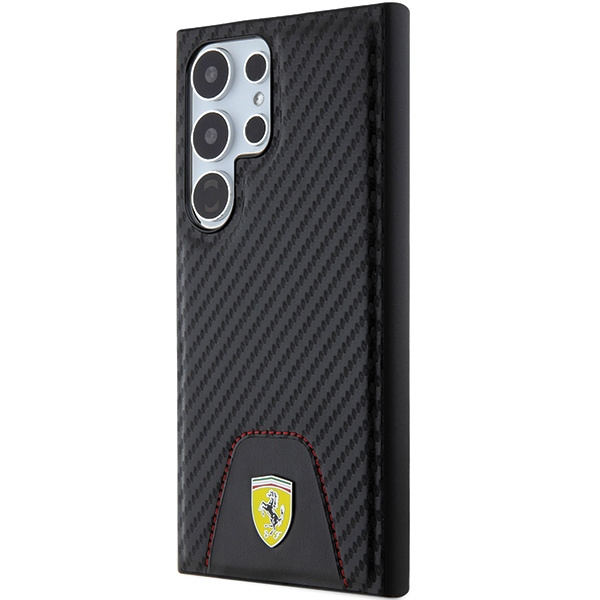 Etui FerrariFEHCS24LN3PUK Samsung Galaxy S24 Ultra S928 czarny/black hardcase Carbon Stitched Bottom Case
