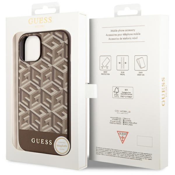 Etui Guess GUHMP14MHGCFSEW iPhone 14 Plus 6,7" brązowy/brown hard case GCube Stripes MagSafe Case