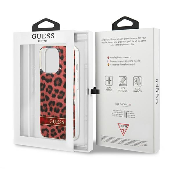 Etui GUESS Apple iPhone 13 13 Pro Leopard Czerwony Hardcase