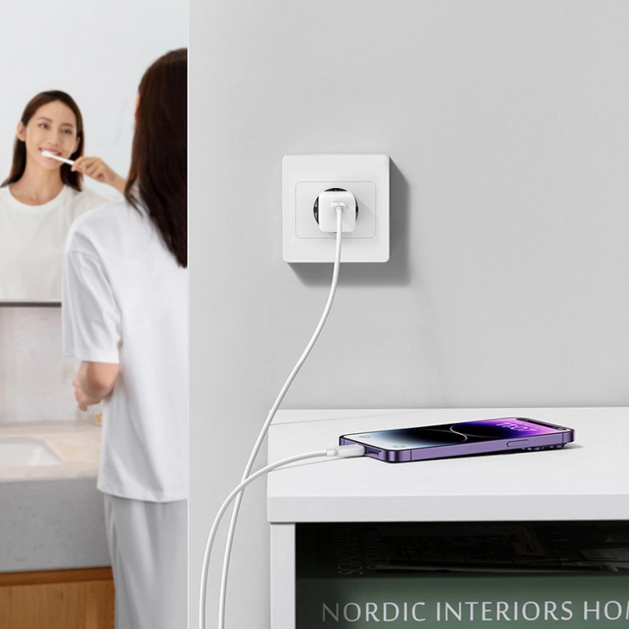 Miniładowarka sieciowa Baseus GaN5 30W USB-C - biała