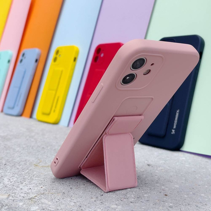 Wozinsky Kickstand Case elastyczne silikonowe etui z podstawką iPhone XS Max czerwony