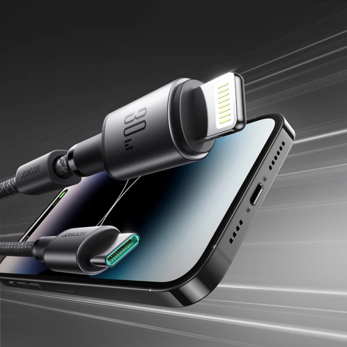 Kabel Joyroom S-A50 Unlimited Series 60W USB-C - Lightning z organizerem magnetycznym 1,2m - szary