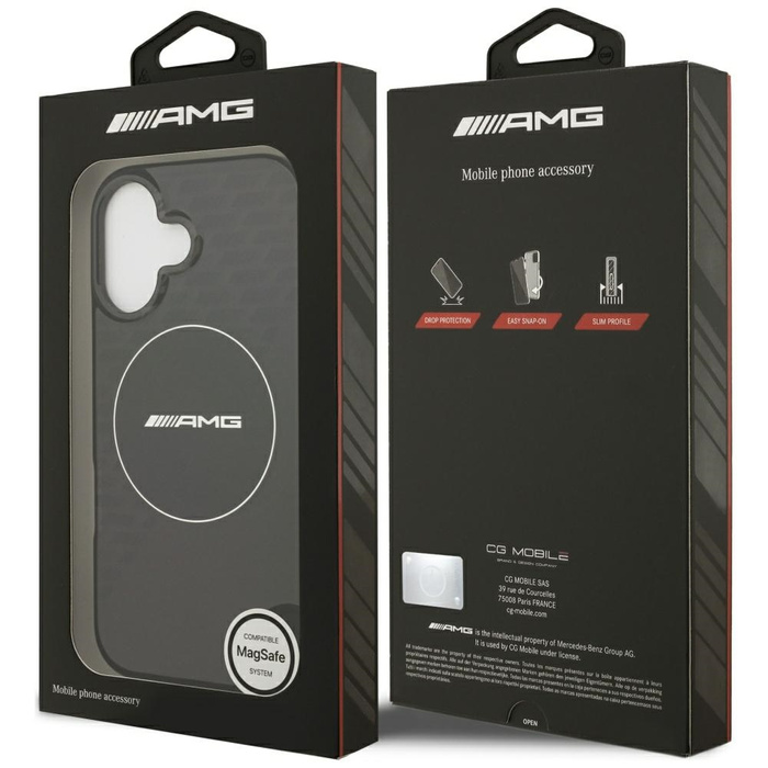 Etui AMG Double Layer Transparent        Smocked MagSafe do iPhone 17 czarny