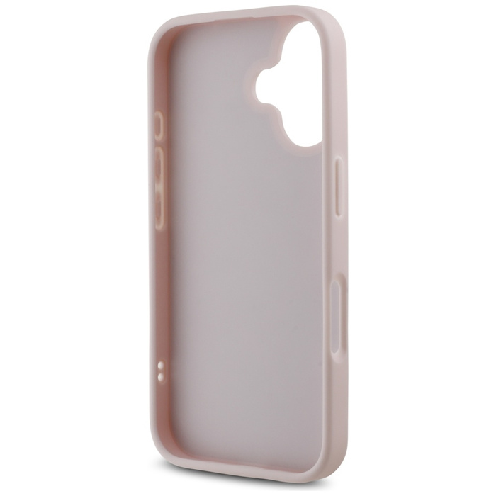 Etui Guess iPhone 16 6.1" różówy/pink hardcase Quiled Metal Logo