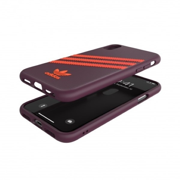 Etui Adidas OR Moulded PU iPhone X/XS bordowo-pomarańczowy/maroon-orange 40561