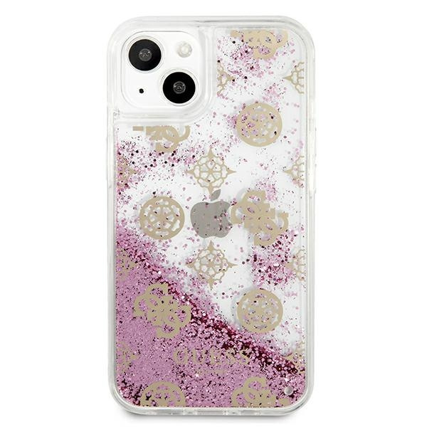 Etui GUESS Apple iPhone 13 Mini Peony Liquid Glitter Różowy Hardcase