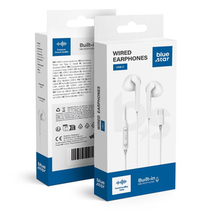 Słuchawki przewodowe douszne USB C (DAC) Blue Star PA-M15C-R 1,2 m białe