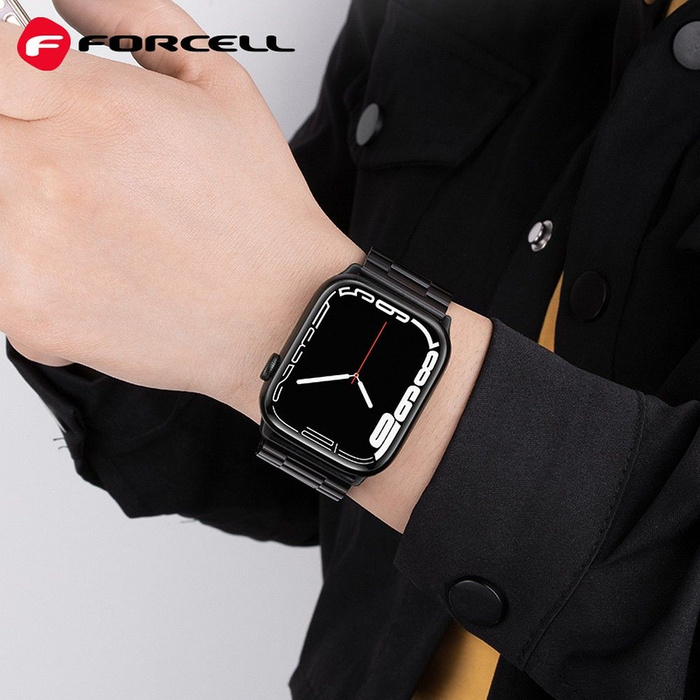 Pasek do Apple Watch Forcell F-Design FA10 zatrzask stal 38 / 40 / 41 mm czarny