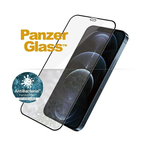 PanzerGlass E2E Super+ iPhone 12 Pro Max Case Friendly AntiBacterial Microfracture czarny/black