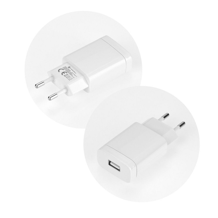 Ładowarka sieciowa do telefonu Forcell F-Energy USB A QC3.0 2,4A 18W + kabel USB A do USB C TFK-TC-1099 biała