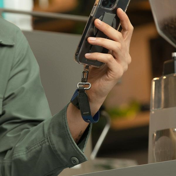 UNIQ Vista uniwersalna smycz do telefonu2w1 pastelowy zielony/laurell green