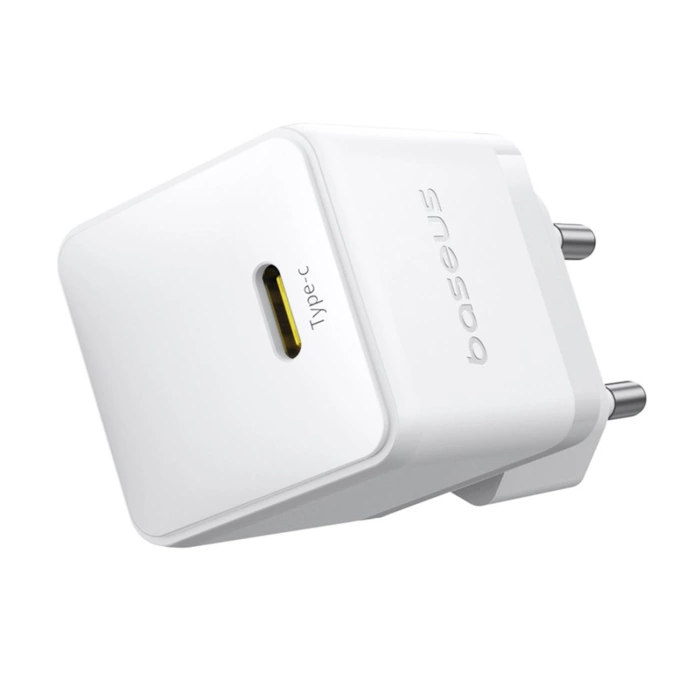 Ładowarka sieciowa Baseus Palm 1C 20W (z kablem Baseus Mini White USB-C 60W (20V/3A) 1m) - biała