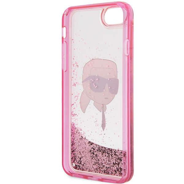 Etui Karl Lagerfeld KLHCI8LNKHCP iPhone 7/8/ SE 2020/2022 różowy/pink hardcase Glitter Karl Head Case