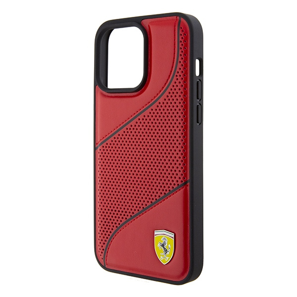 Etui Ferrari FEHCP15LPWAR iPhone 15 Pro 6.1" czerwony/red hardcase Perforated Waves Metal Logo Case
