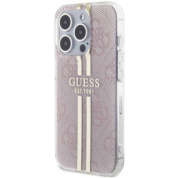 Etui Guess GUHCP15LH4PSEGP iPhone 15 Pro 6.1" różowy/pink hardcase IML 4G Gold Stripe Case