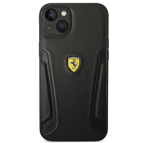 Etui Ferrari iPhone 14 Plus 6,7" czarny/black hardcase Leather Stamp Sides